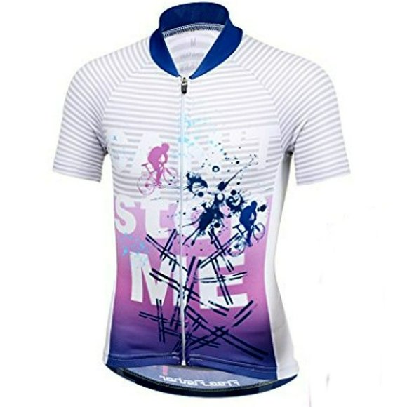 Free Fisher Big Kids Striped Powder CAN'T STOP ME Bike Cycling Jersey Size 3XL - Picture 2 of 9